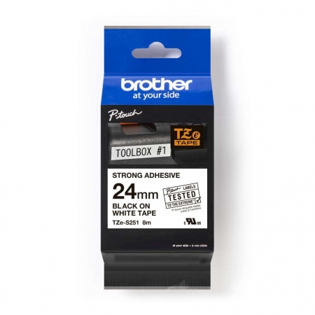 Brother TZ-s251 Black On White Tape -  24mm
