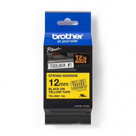 Brother TZ-s631 Black On Yellow Tape -  12mm