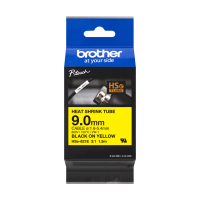 Brother HSe-621E Black on Yellow Heat Shrink Tube - 9mm (New 3:1)