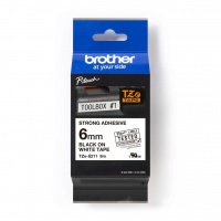Brother TZ-s211 Black On White Tape -  6mm