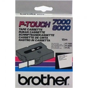 Brother TX-355 White On Black Tape -  24mm